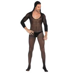 Long-Sleeve Hood See-Through Bodystocking