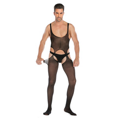 Sleeveless Vest-Style Open-Back Bodystocking