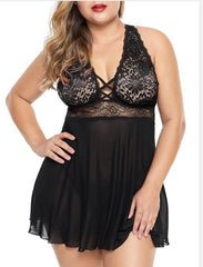 Floral Lace Babydoll with Tiered Ruffle Skirt