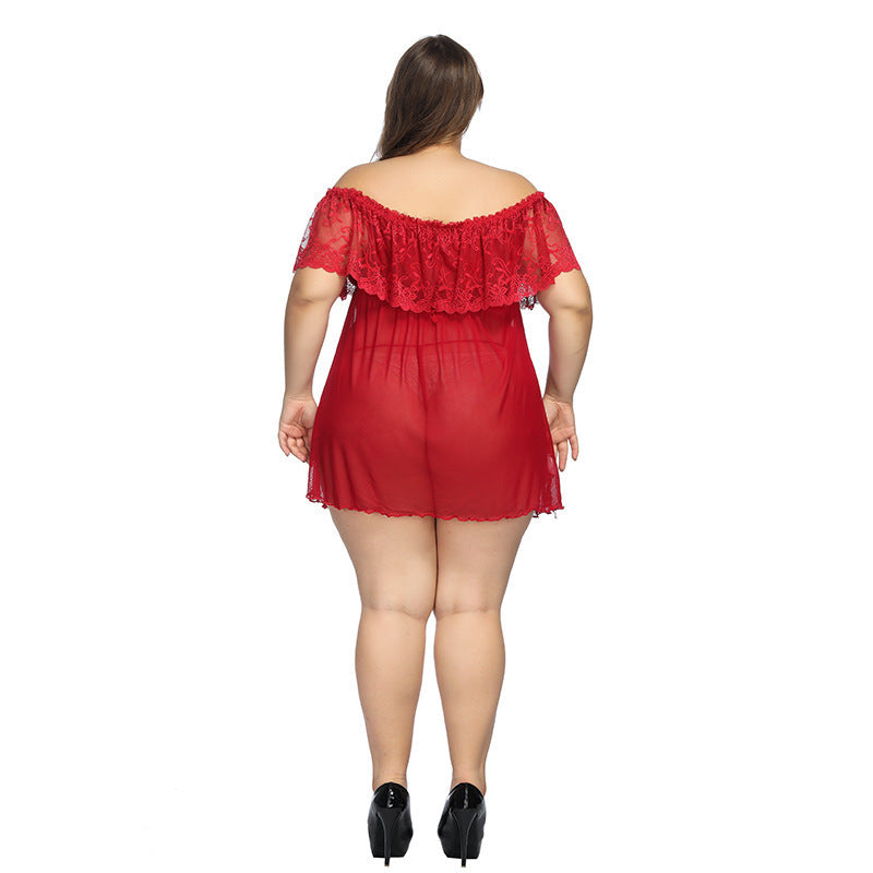Lace Off-Shoulder Nightgown for Romantic Evenings and Comfort