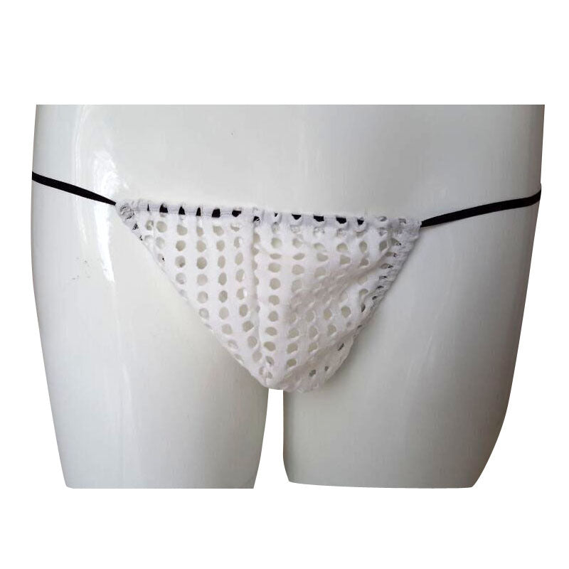 Breathable fun white hollows thong