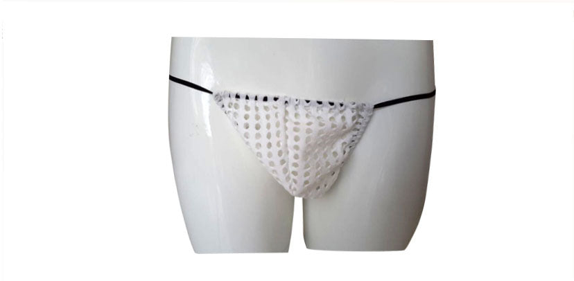 Breathable fun white hollows thong
