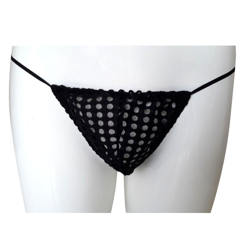 Breathable fun white hollows thong
