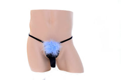Fluffy Elephant Black Elastic Thong