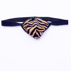 Black leopard print thong front covered