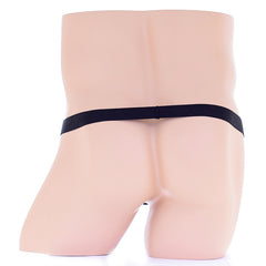 Black leopard print thong front covered
