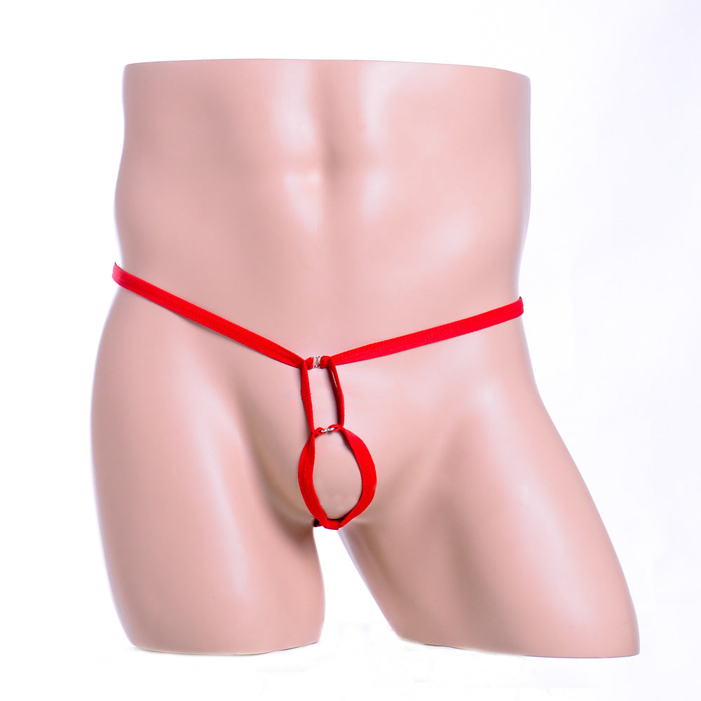 Simple Red 2 Rings Elastic Thong
