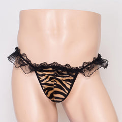 Cute Pattern Lace Elastic Fun Thong