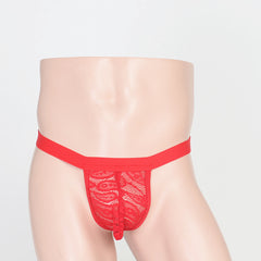 Lace floral pattern black covered thong