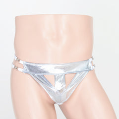 Silver fighter triangle hollows thong