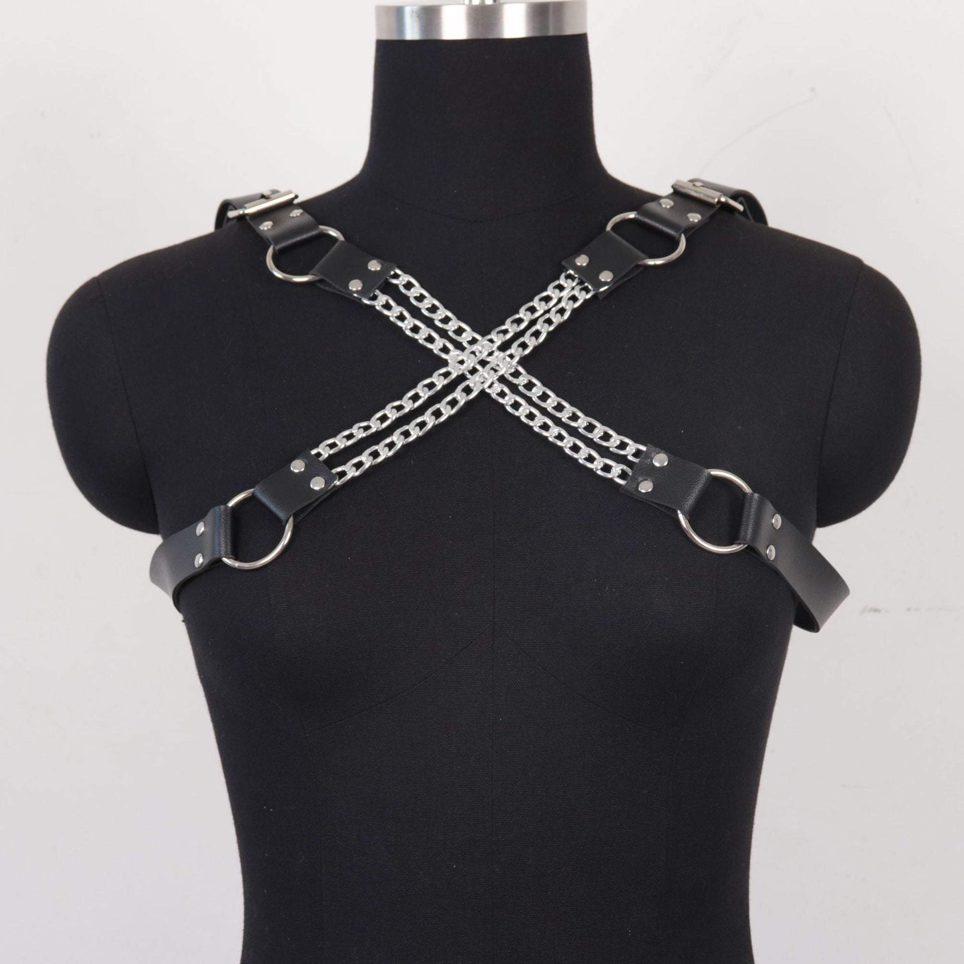 Hollowed-Out Leather Wearing Straps