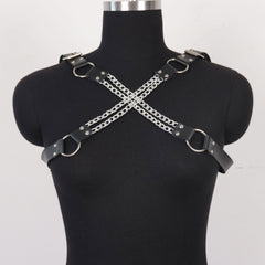 Hollowed-Out Leather Wearing Straps