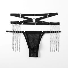 Perspective Hollowed-Out Chain Low Waist Panties
