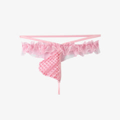 Mesh Lace Splicing Low Waist Strap Briefs