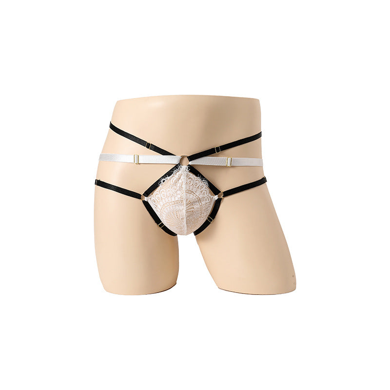 Lace Ribbon Fun Adult Bag Panties