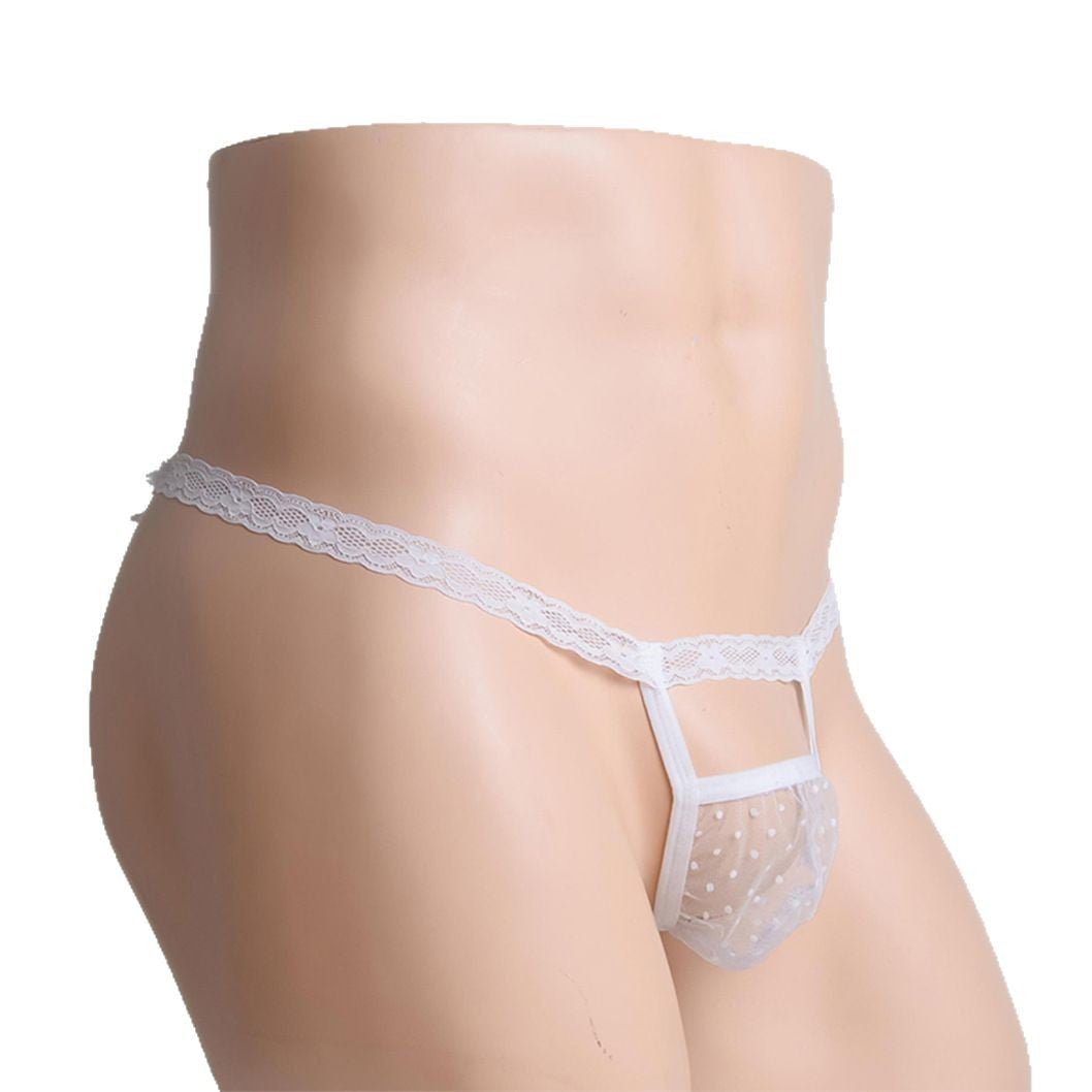 Black Elastic Hollow Fun Thong