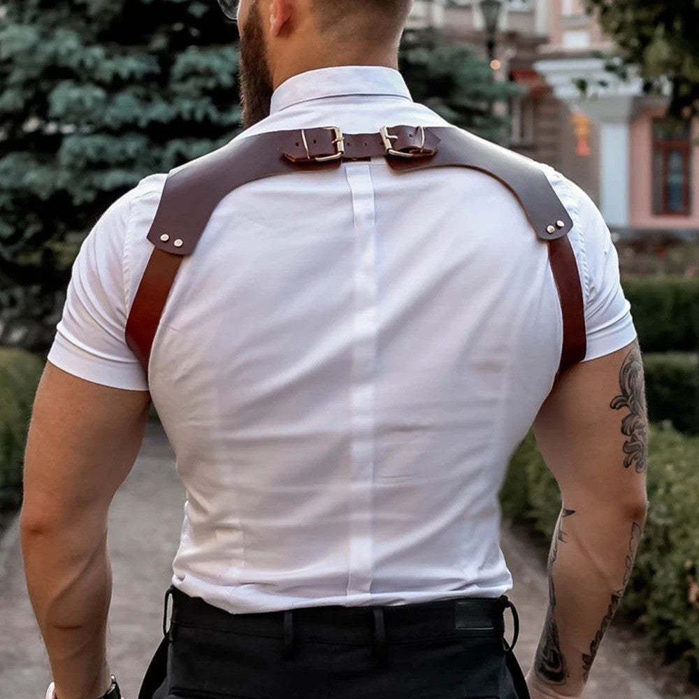 Hip Hop Punk Leather Bondage Vest