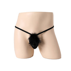 Thong plush temptation feather black