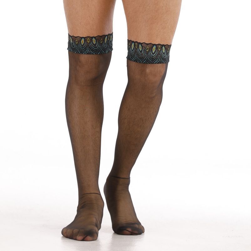 Peacock Feather Edge Fishnet Stocking