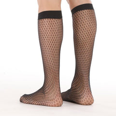 Jacquard Tube Style Hollow Fishnet Bodystocking