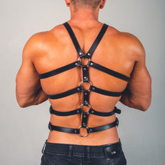 Red Multi-Layer Leather Arm Shoulder Strap