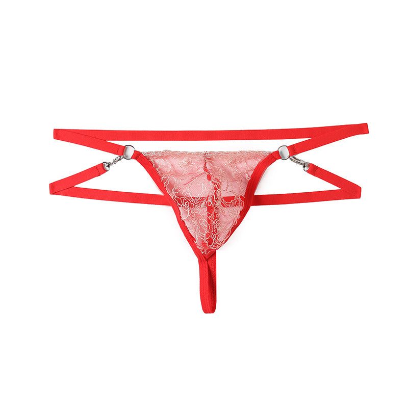 White lace passion sexy thong black ring