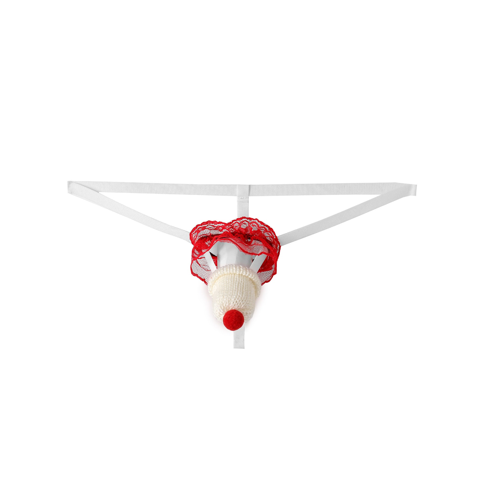 Christmas Hat Lace Strap Panties
