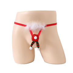 Christmas Feather Thong Underwear