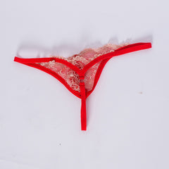 Lace Perspective Mesh U-Bag Thong