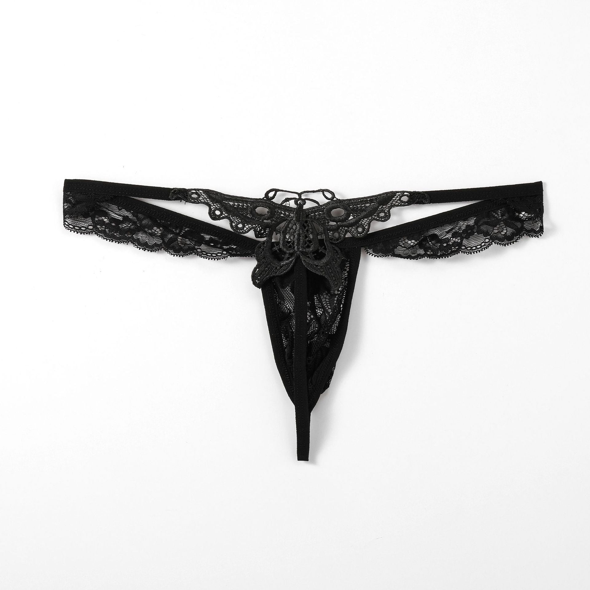 Low Waist Perspective Elastic Butterfly Thong