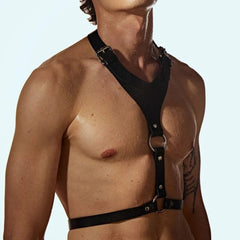 Decorative Leather Binding Chest Strap
