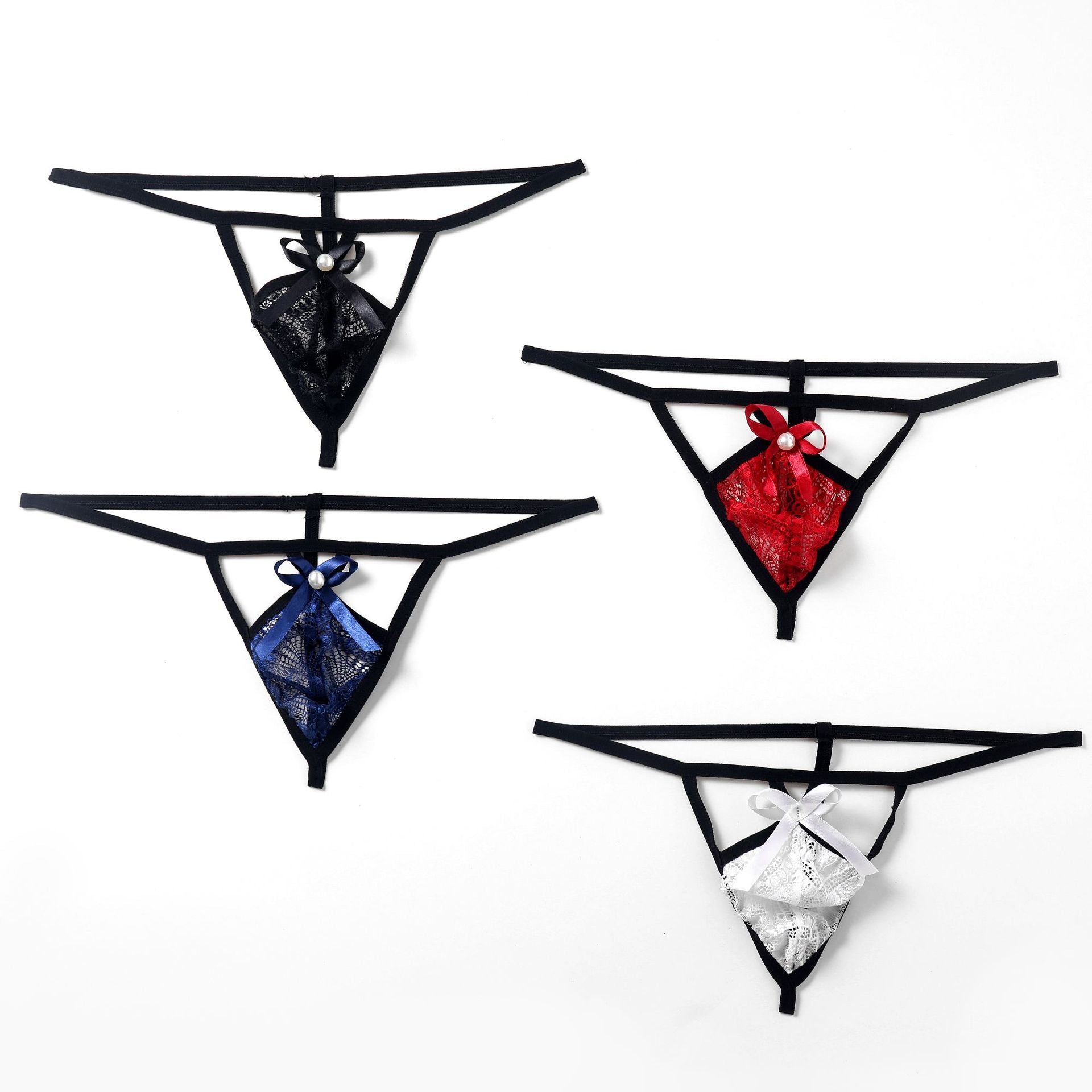 Cute Red Hollow Low Rise Thong
