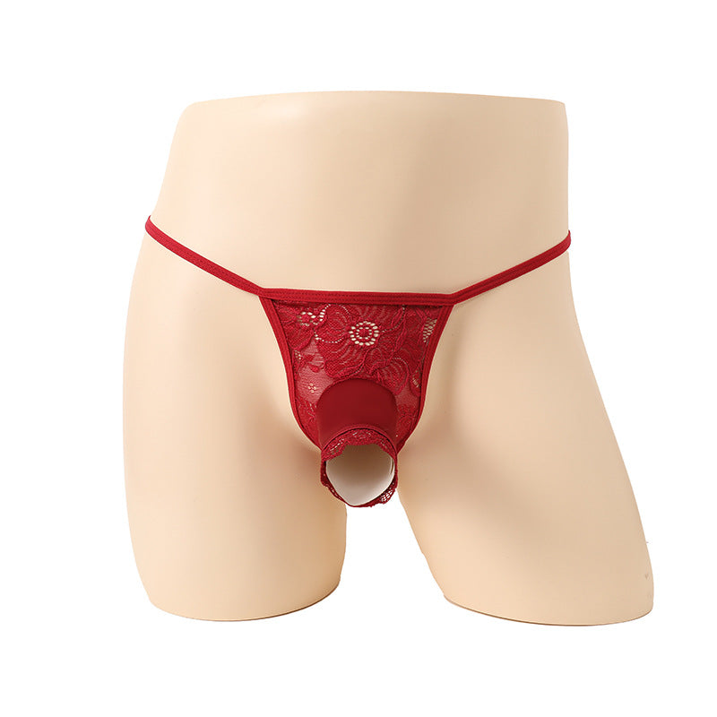 Elastic hollow lace four-corner sexy underwear