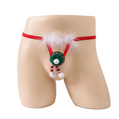 Christmas Feather Thong Underwear