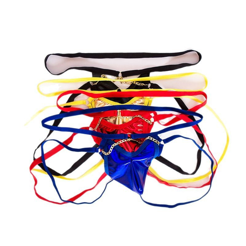 Patent Leather Fabric Erotic Thong