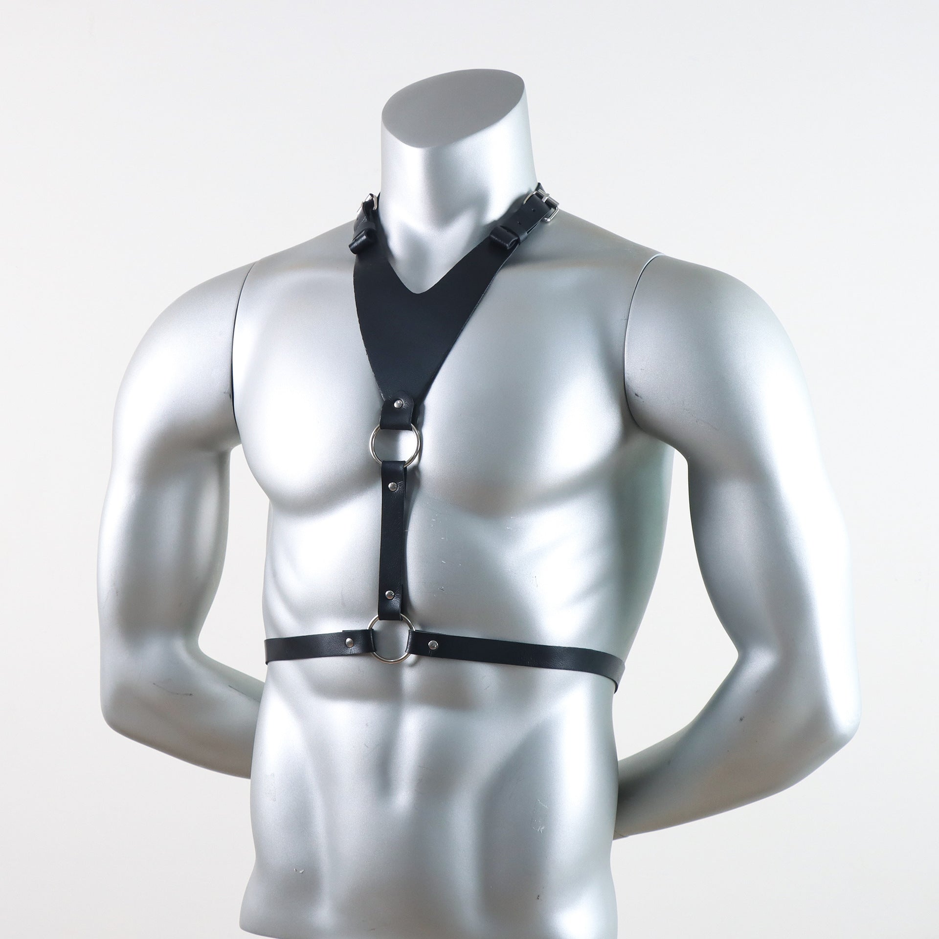 Decorative Leather Binding Chest Strap