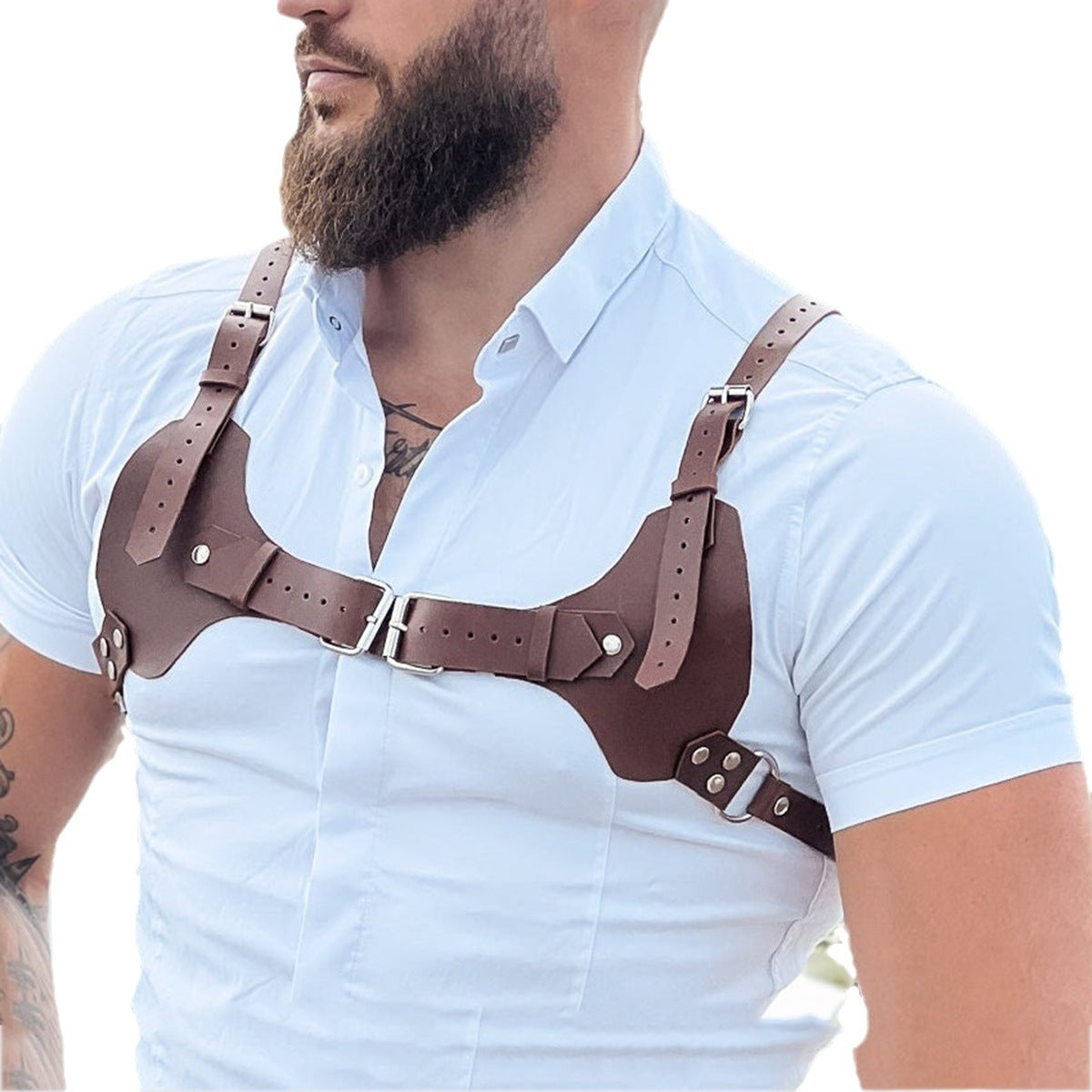 Hip Hop Punk Leather Bondage Vest