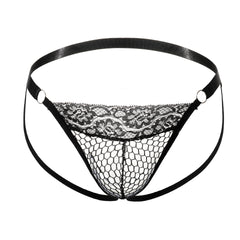 Mesh Fishnet Hollow Passion Strap Lace Pants