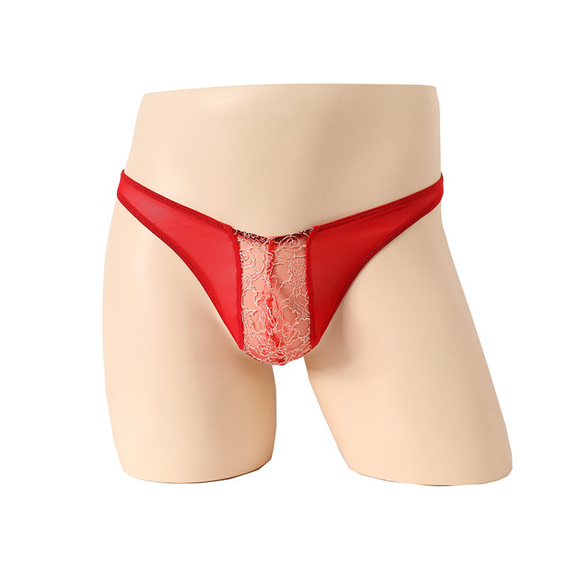 Transparent Triangular Lace Passion Thong