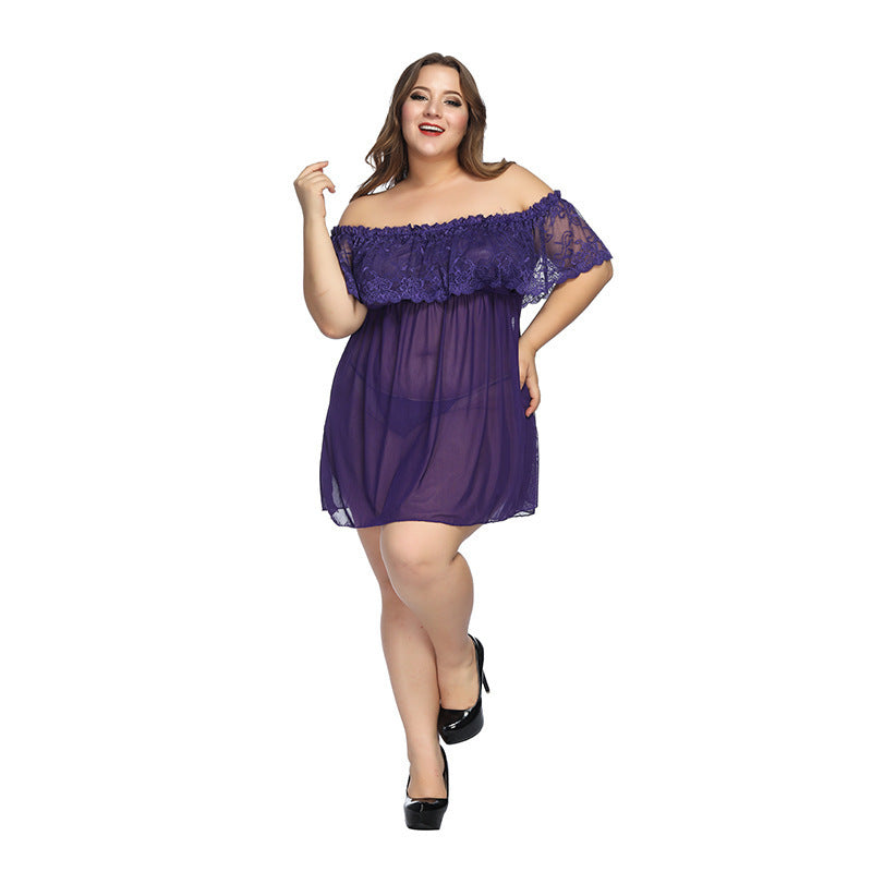 Lace Off-Shoulder Nightgown for Romantic Evenings and Comfort