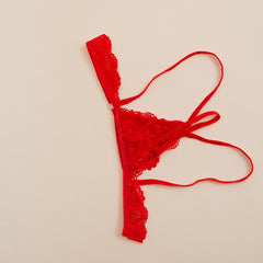Red Lace Pouch Temptation Double Elastic
