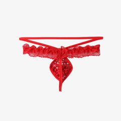 Mesh Lace Splicing Low Waist Strap Briefs