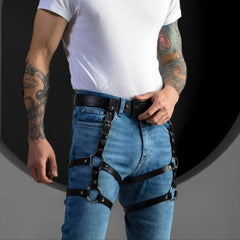 Leather Bondage Suspender Belt