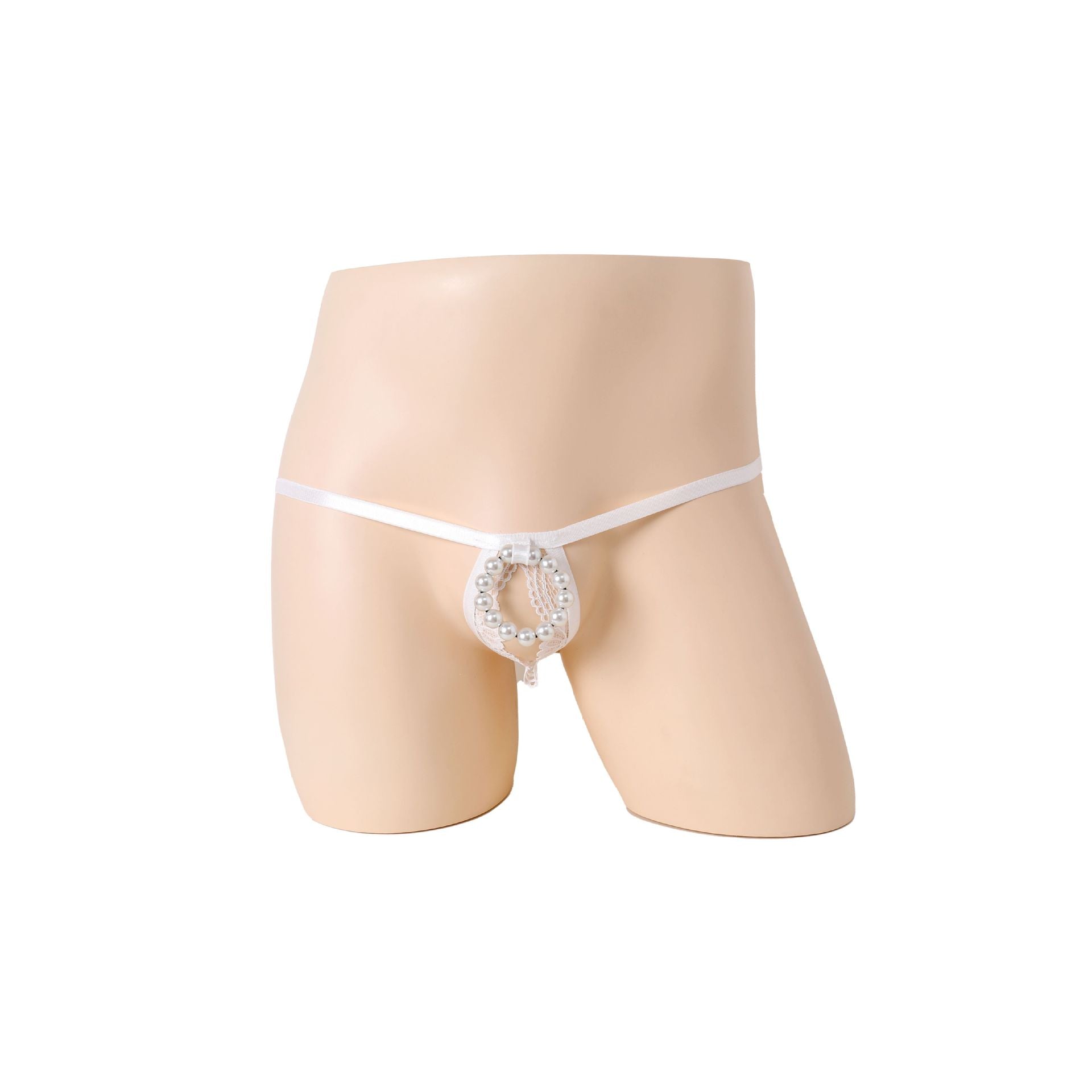 Bead Chain Pearl Hollow Perspective Underwear