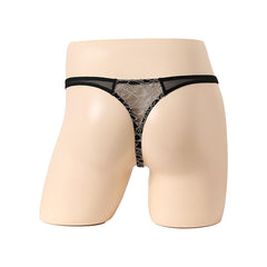 Transparent Triangular Lace Passion Thong
