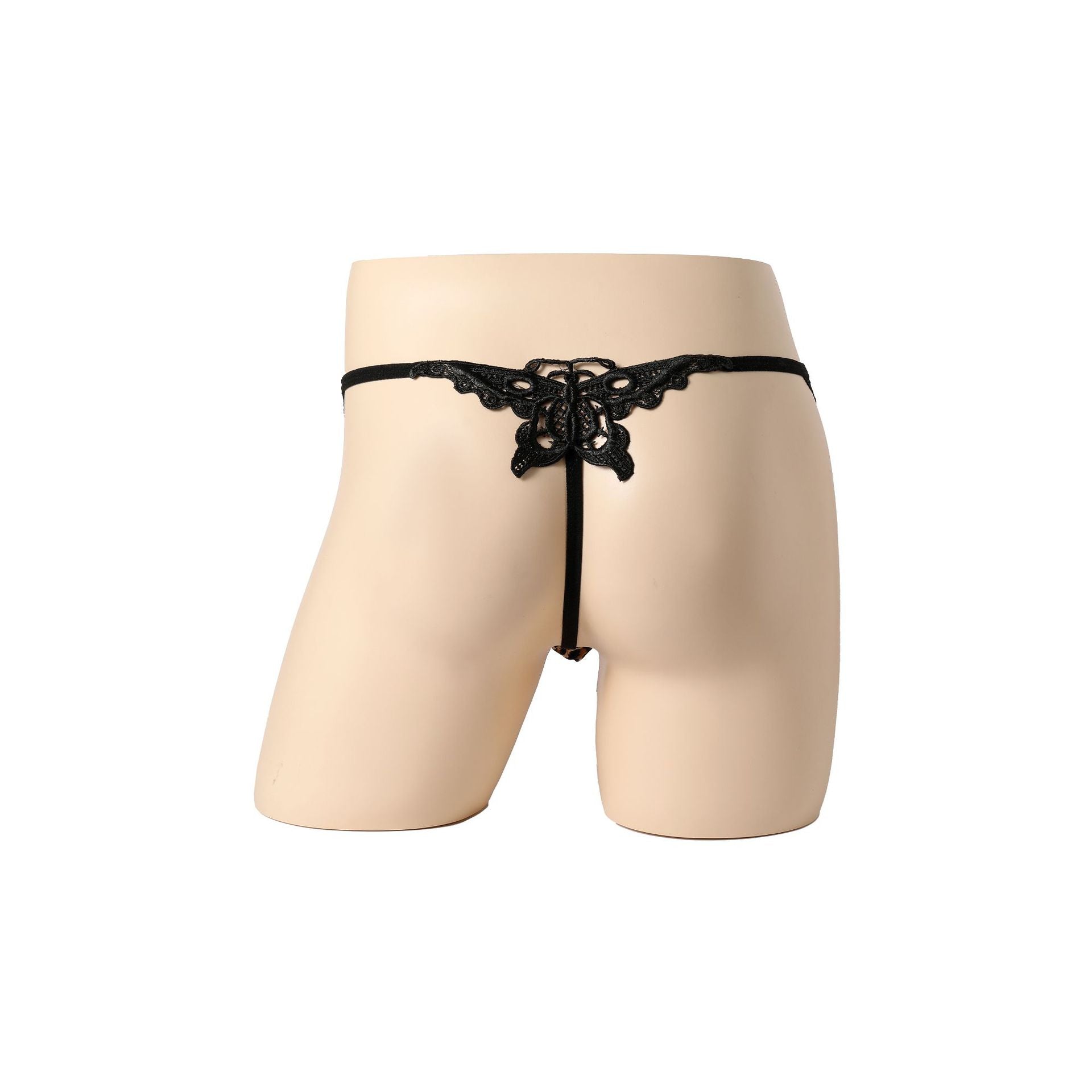 Low Waist Perspective Elastic Butterfly Thong