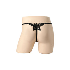 Low Waist Perspective Elastic Butterfly Thong