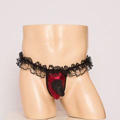 Lace Soft Texture Perspective Jock Strap Thong