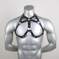 Hip Hop Punk Leather Bondage Vest