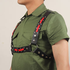 Multi-Rivet Double Ring Chest Strap
